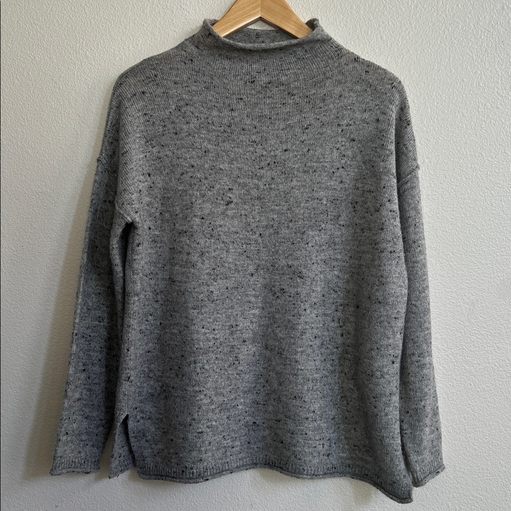 MADEWELL Donegal Whitworth Textured Graphite Mockneck Sweater Women's Size Small - Picture 4 of 12